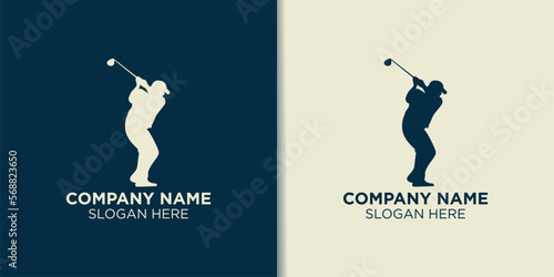 golfer silhouette design vector, sport logo design inspiration