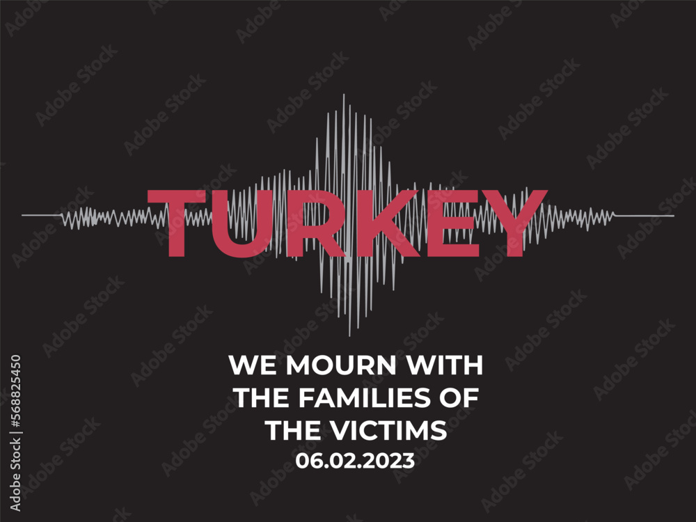 Mournful banner. Earthquake in Turkey. Sorrow in connection with a terrible earthquake. Pray for Turkey. Mournful banner. Earthquake in Turkey. Sorrow in connection with a terrible earthquake. Pray for Turkey.