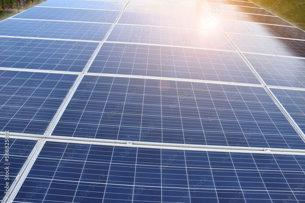 Photovoltaic panel, new technology for store and use the power from the nature with human life, sustainable energy and environmental friend concept. Photovoltaic panel, new technology for store and use the power from the nature with human life, sustainable energy and environmental friend concept.