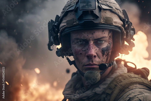 a young soldier in a war zo...