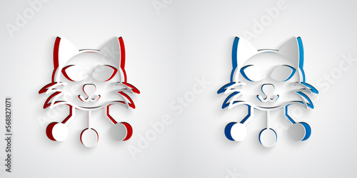 Paper cut NFT Digital crypto art icon isolated on grey background. Non fungible token. Paper art style. Vector