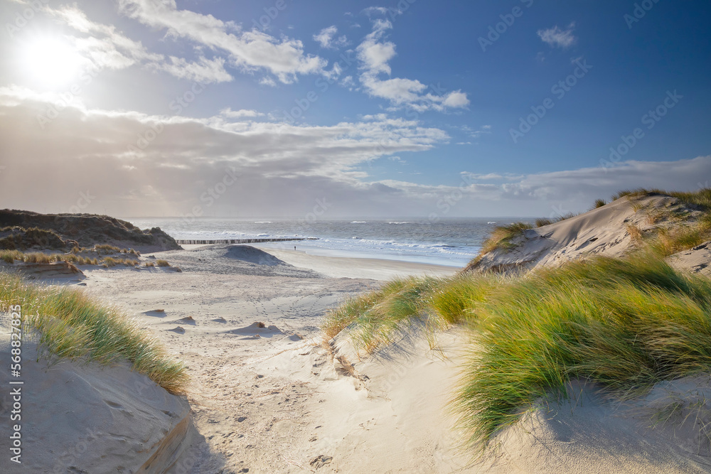 beautiful sunny summer day on sea beach