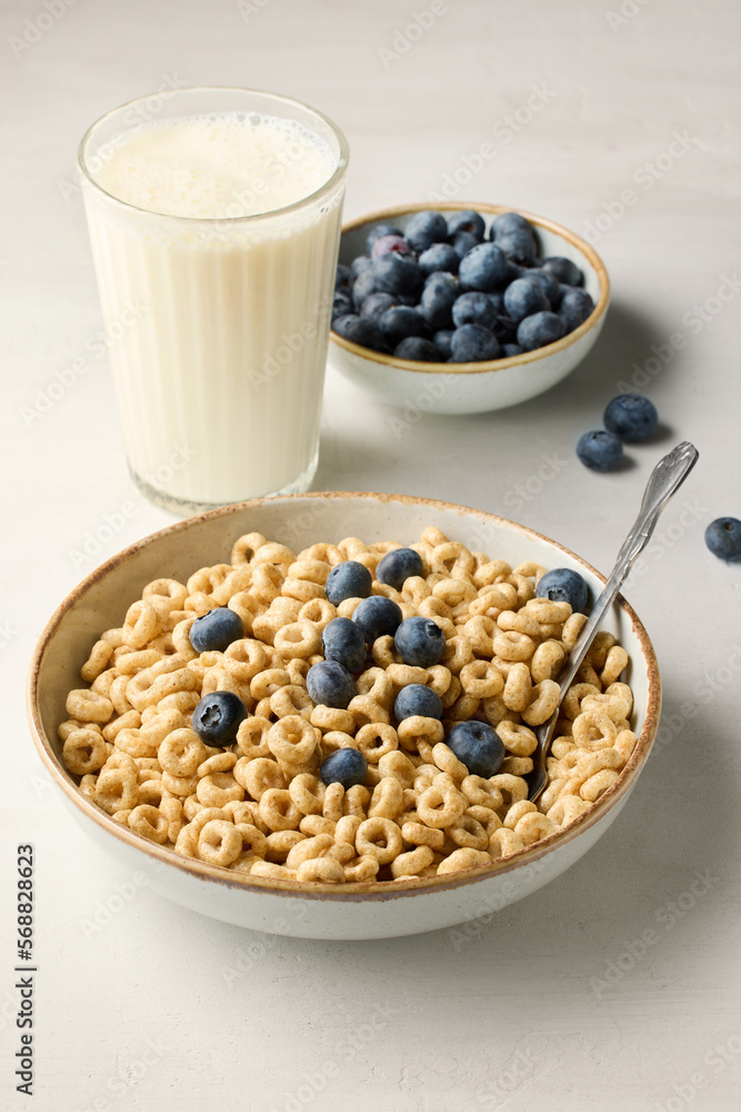 bowl of breakfast cereal honey rings bowl of breakfast cereal honey rings