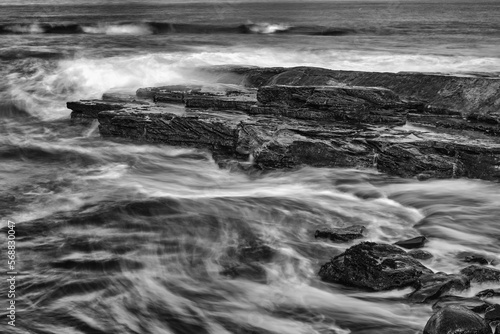 Seascape view, long exposure, at Burghead