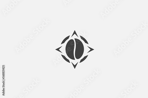 Illustration vector graphic of coffee bean and compass