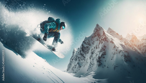 Snowboarder created with Generative AI