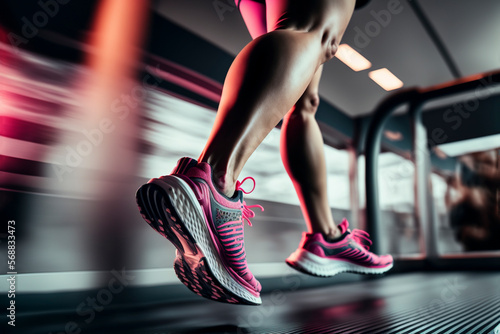 Fitness running concept created with generative Ai technology © uladzimirzuyeu