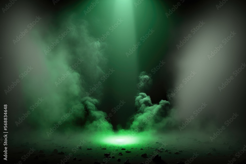 Green Neon with lights created with Generative AI Technology, ai, generative