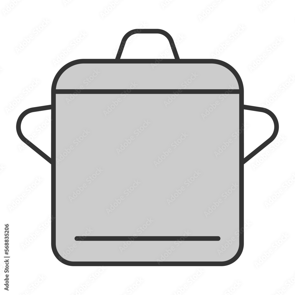 Saucepan with lid for cooking - icon, illustration on white background, grey style Saucepan with lid for cooking - icon, illustration on white background, grey style