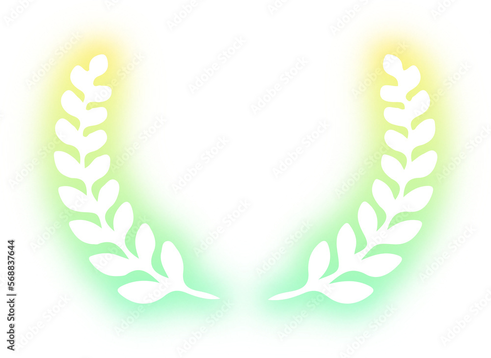 Set of wreath design neon Set of wreath design neon