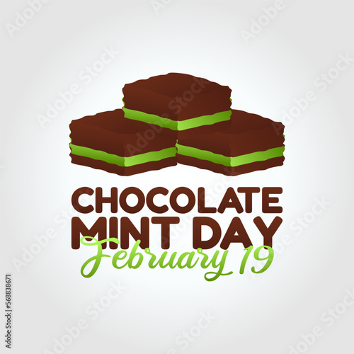 vector graphic of chocolate mint day good for national chocolate mint day celebration. flat design. flyer design.flat illustration.