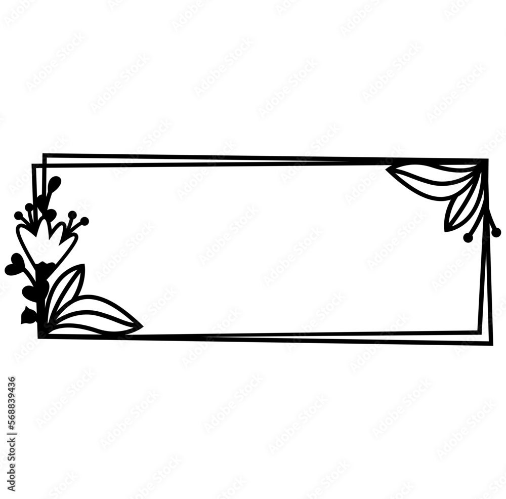 Flower rectangle frame svg, Family monogram border, Floral reath svg ...