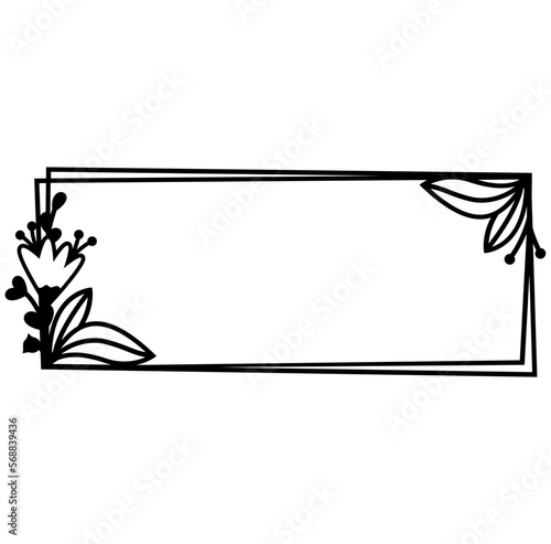 Flower rectangle frame svg, Family monogram border, Floral reath svg
