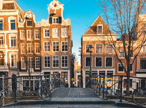Photography Beautiful sunset in Amsterdam city.