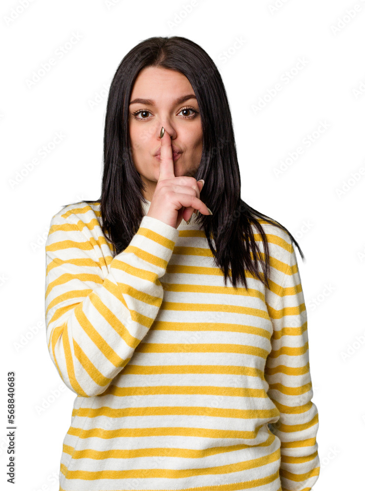 Young caucasian woman isolated keeping a secret or asking for silence. Young caucasian woman isolated keeping a secret or asking for silence.