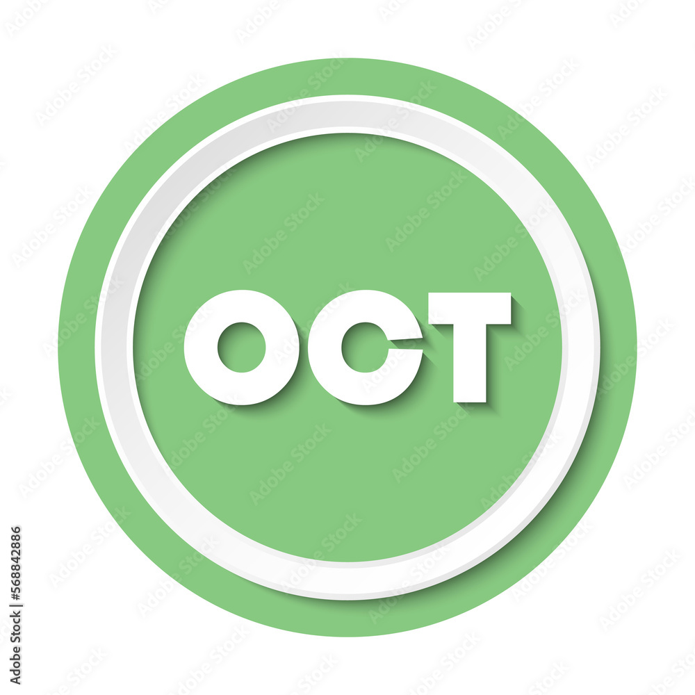Bullet with October month. Bullet with October month.