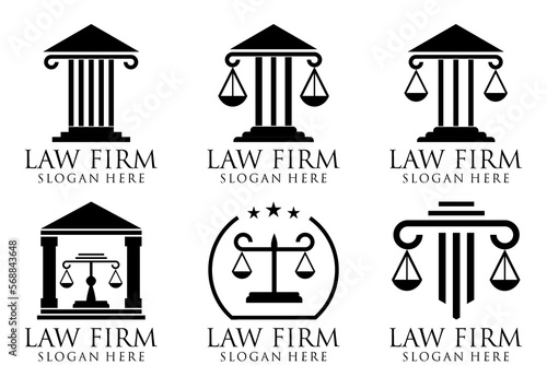 Justice law firm logo , black, white background, firm, law, icon justice, Premium Vector