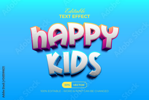 3D Colorful Text Effect Kids Style. Editable Text Effect.