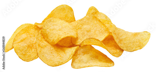 Delicious potato chips cut out photo