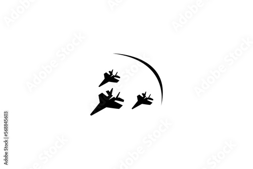 Valokuva Airplane Icon Sign Or Symbol. Modern Warfare Combat Technology