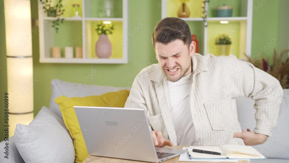 The hunched man has pain in his back.
The working man has pain in his back due to the wrong sitting position.
The hunched man has pain in his back.
The working man has pain in his back due to the wrong sitting position.
