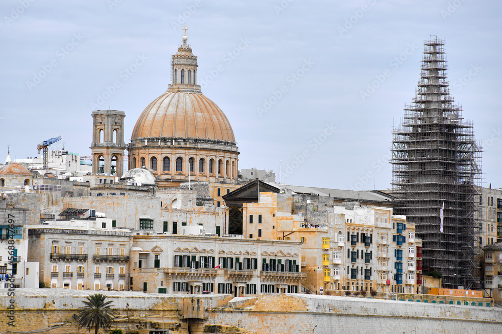 old buildings in the area of Valletta - Place to visit in Malta.