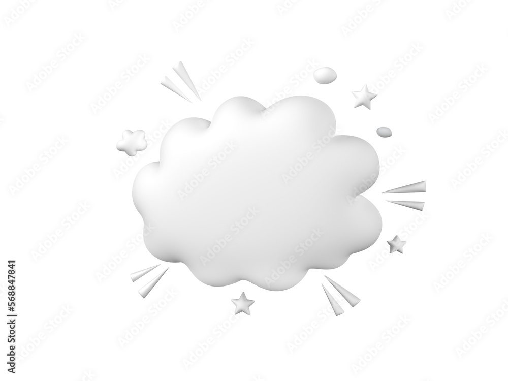 White blank speech bubble, 3D White blank speech bubble, 3D