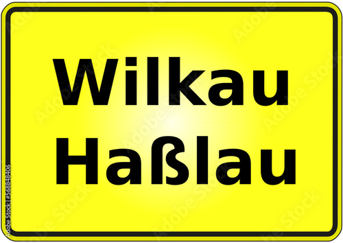 Stadteingangsschild Deutschland Stadt Wilkau - Haßlau