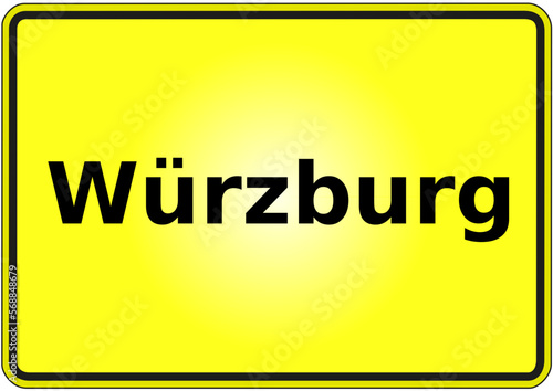 Stadteingangsschild Deutschland Stadt Würzburg