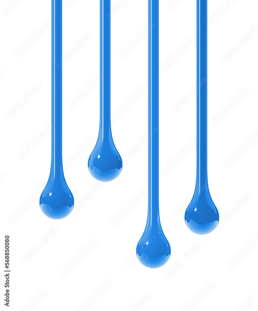 Blue ink drops on transparent background Blue ink drops on transparent background