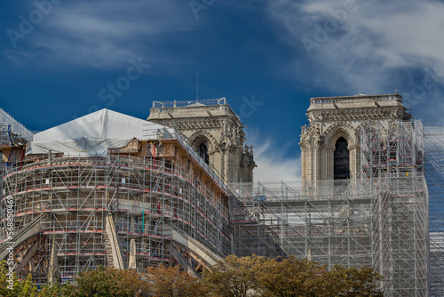 Scaffolding on the back end of Cathedral Notre-Dame