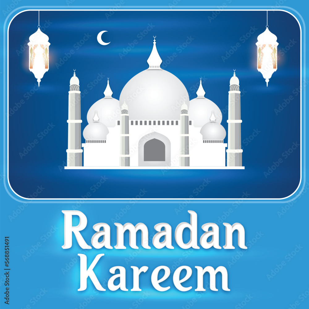 Realistic ramadan kareem Islamic vector background design
