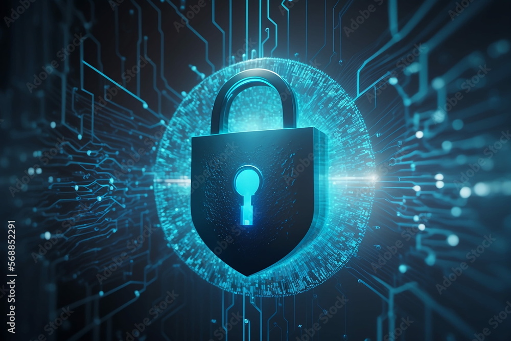 Internet network security, user privacy security and encryption,. binary code lock. Generative AI Internet network security, user privacy security and encryption,. binary code lock. Generative AI