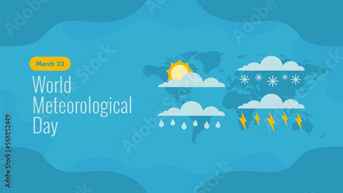 world meteorological day banner template