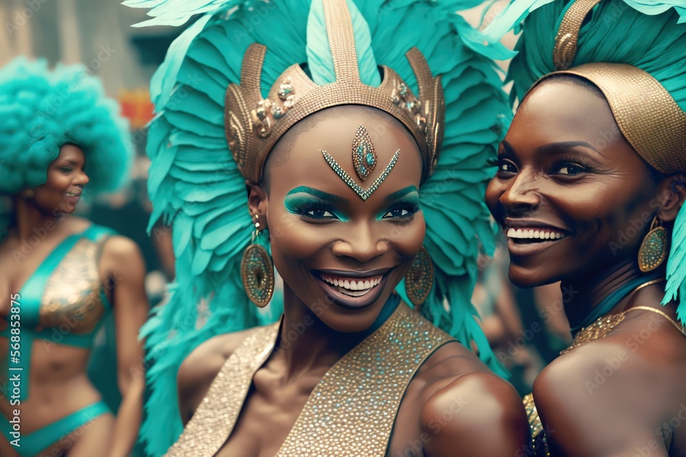 Fototapeta premium Showgirls at the Carnival in Rio - ai generated