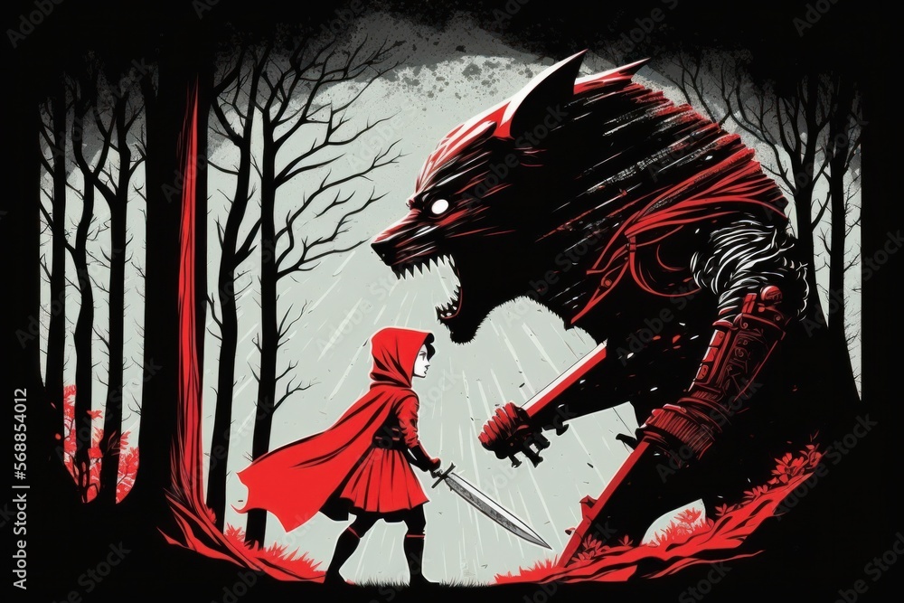 Red Riding Hood Armor Armored red riding hood fighting the big bad wolf - Postproducted ...