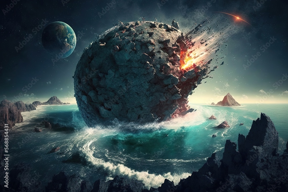 Asteroid Impact On Earth - Meteor In Collision coming from space ...
