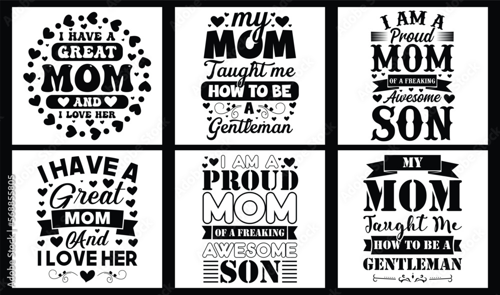 Mom SVG Design Bundle. Mom Typography t-shirt design bundle. Mom designed a Vector. Funny mom