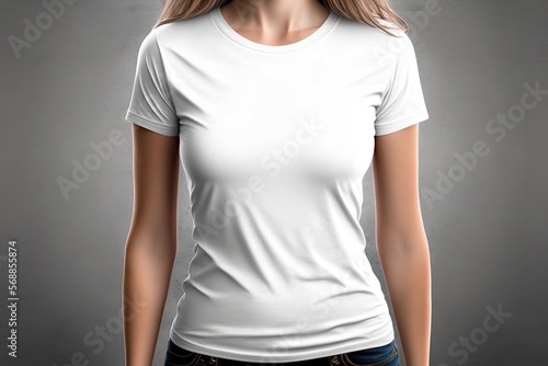 woman t shirt mockup background Generative AI