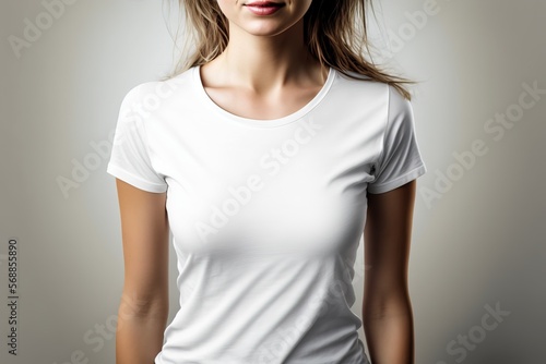 woman t shirt mockup background Generative AI