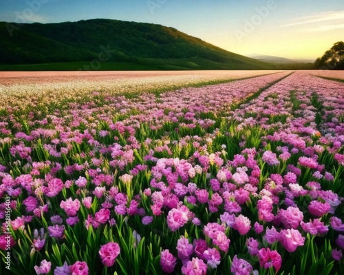 Spring nature landscapes with flowers and colors 