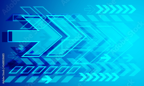 Abstract blue arrows direction speed design modern futuristic technology background vector
