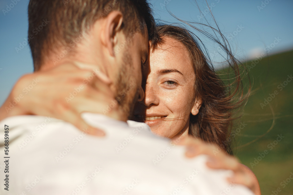 Fototapeta premium Couple walk in the mountains
