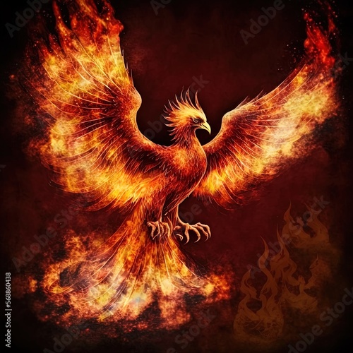 A magnificent fiery Phoenix
