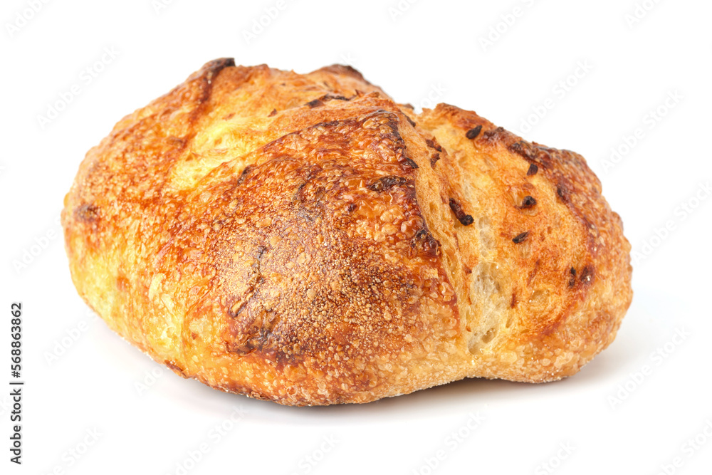 Loaf of bread isolated on white background. Whole bread.Crispy bread roll isolated against white background Loaf of bread isolated on white background. Whole bread.Crispy bread roll isolated against white background