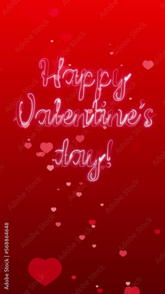 Happy Valentine's Day greeting with floating hearts Happy Valentine's Day greeting with floating hearts