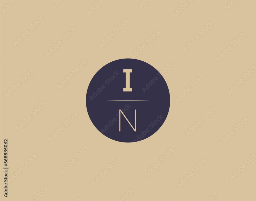 IN letter modern elegant logo design vector images IN letter modern elegant logo design vector images