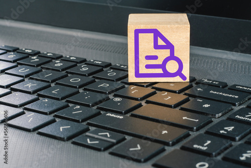Analysis icon on computer keyboard photo