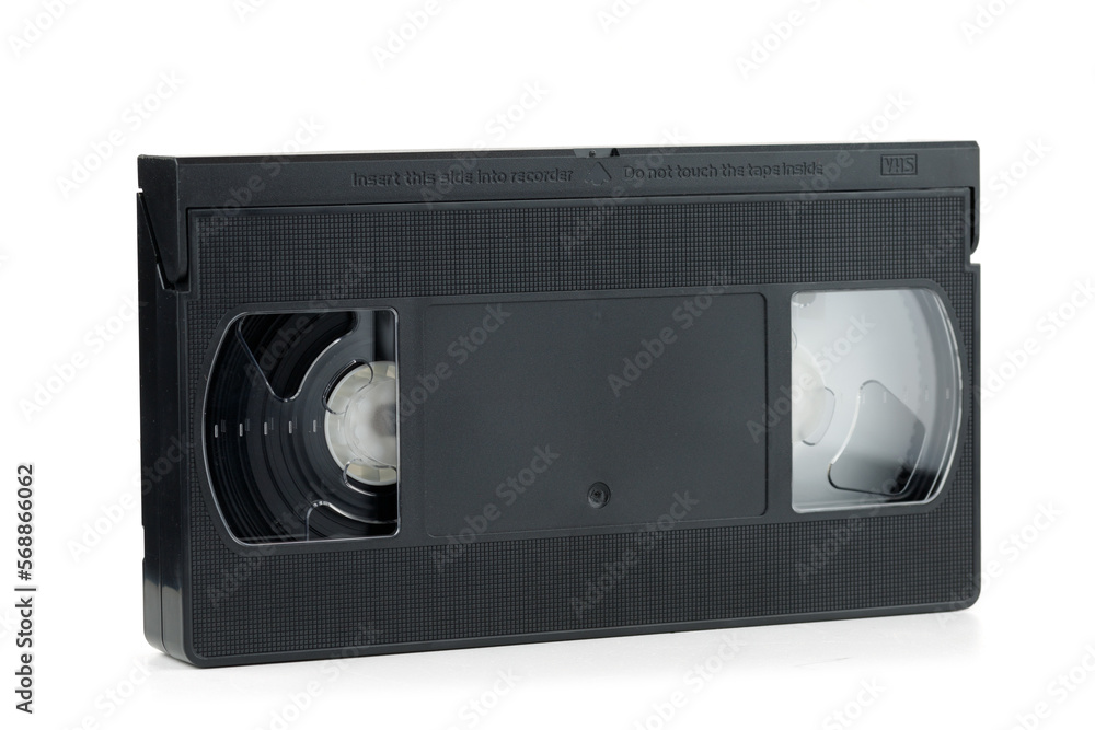VHS video tape on white isolate