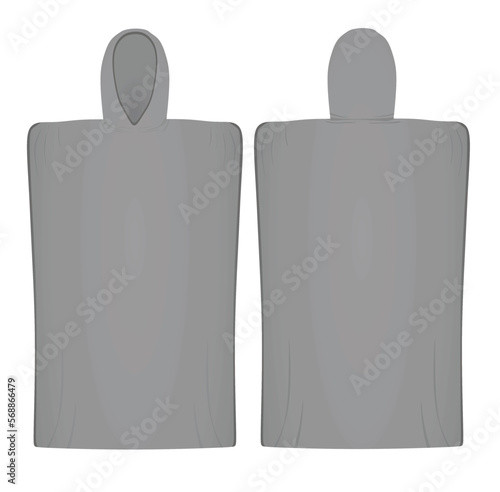 Grey poncho towel. vector illustration